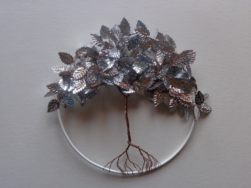 2 hét – 52 alkotás – Ezüst levelű drótfa