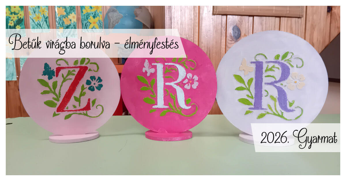 Domborműves élményfestés Gyarmaton: Betűk virágba borulva